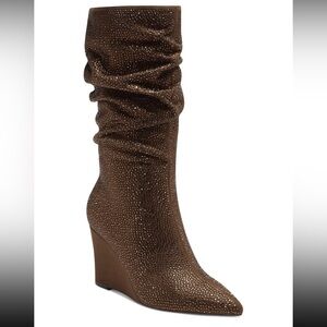 Inc concepts rhinestone wedge boots Brown Wedge wedges